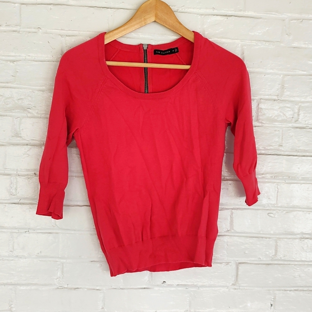 The Limited Pink Quarter Zip Sweater